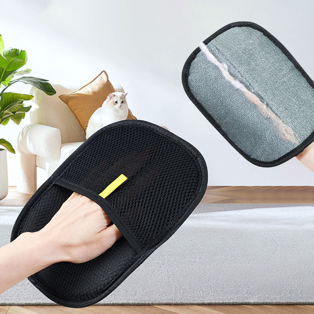 Pet Grooming & Deshedding Gloves – Dual-Sided Silicone Brush Mitts for Cats & Dogs