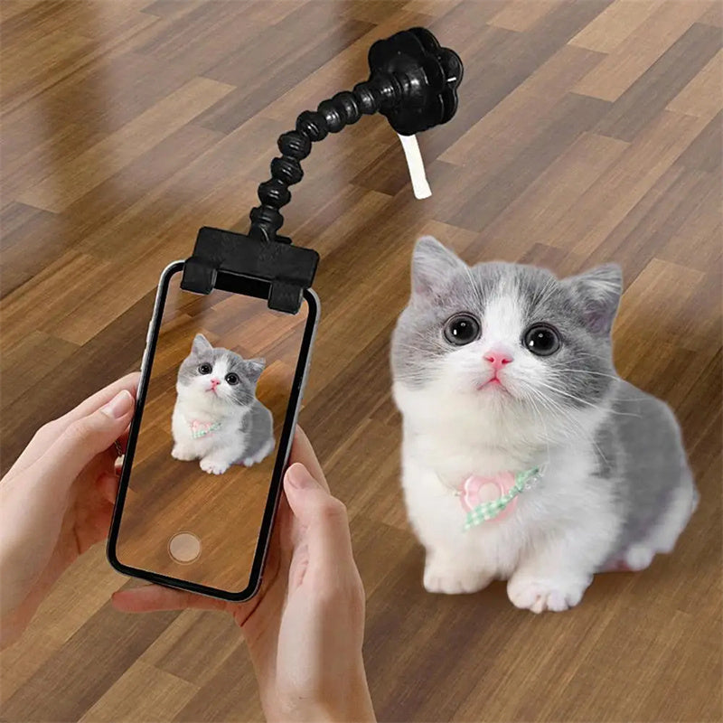 Pet Selfie Stick Clip – 360° Rotating Smartphone Holder for Fun Pet Photos & Videos