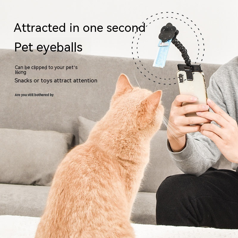 Pet Selfie Stick Clip – 360° Rotating Smartphone Holder for Fun Pet Photos & Videos