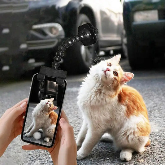 Pet Selfie Stick Clip – 360° Rotating Smartphone Holder for Fun Pet Photos & Videos