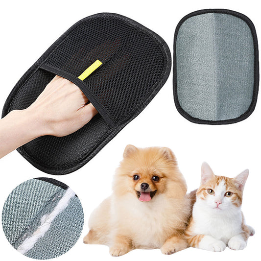 Pet Grooming & Deshedding Gloves – Dual-Sided Silicone Brush Mitts for Cats & Dogs