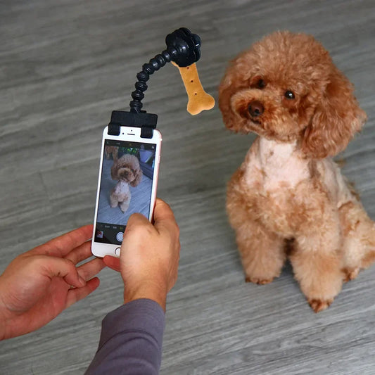Pet Selfie Stick Clip – 360° Rotating Smartphone Holder for Fun Pet Photos & Videos